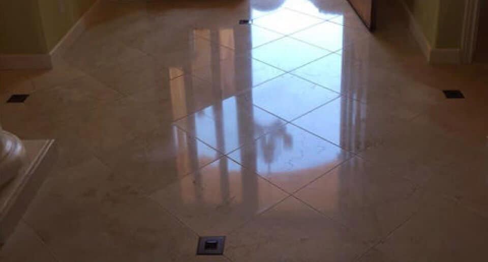 Tile after Arizona Stone Care floor tile polish