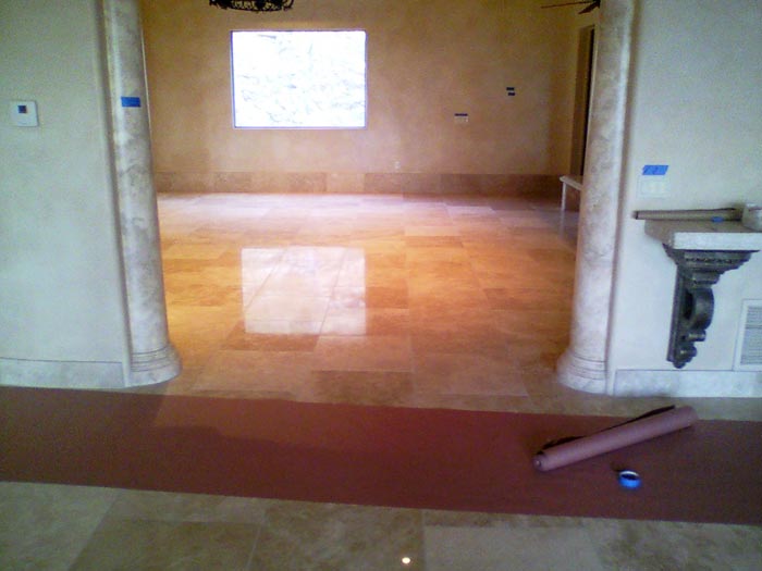 home in the middle of tile polish renovations