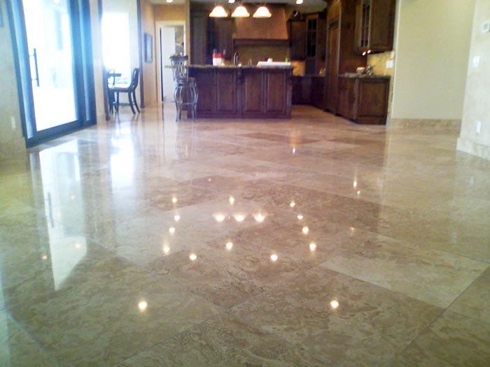 Interior floor tile polishing