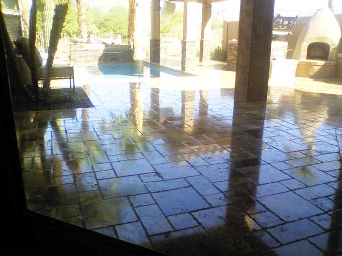 Flagstone floor patio renovation